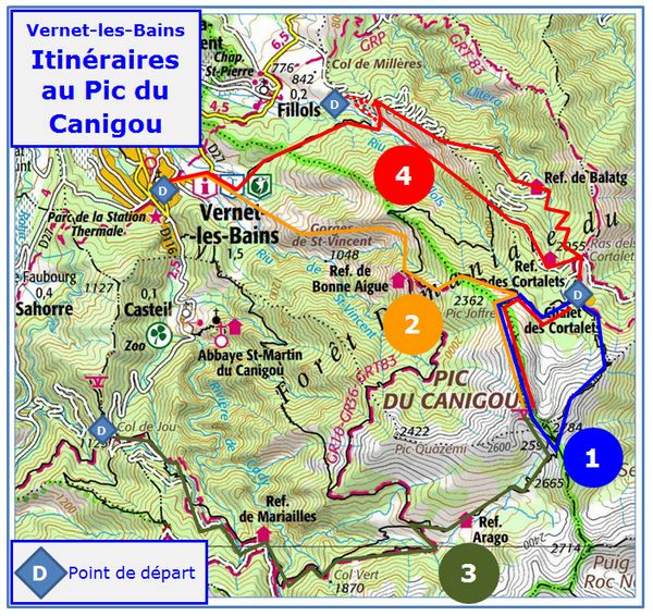 carte d'itinéraires