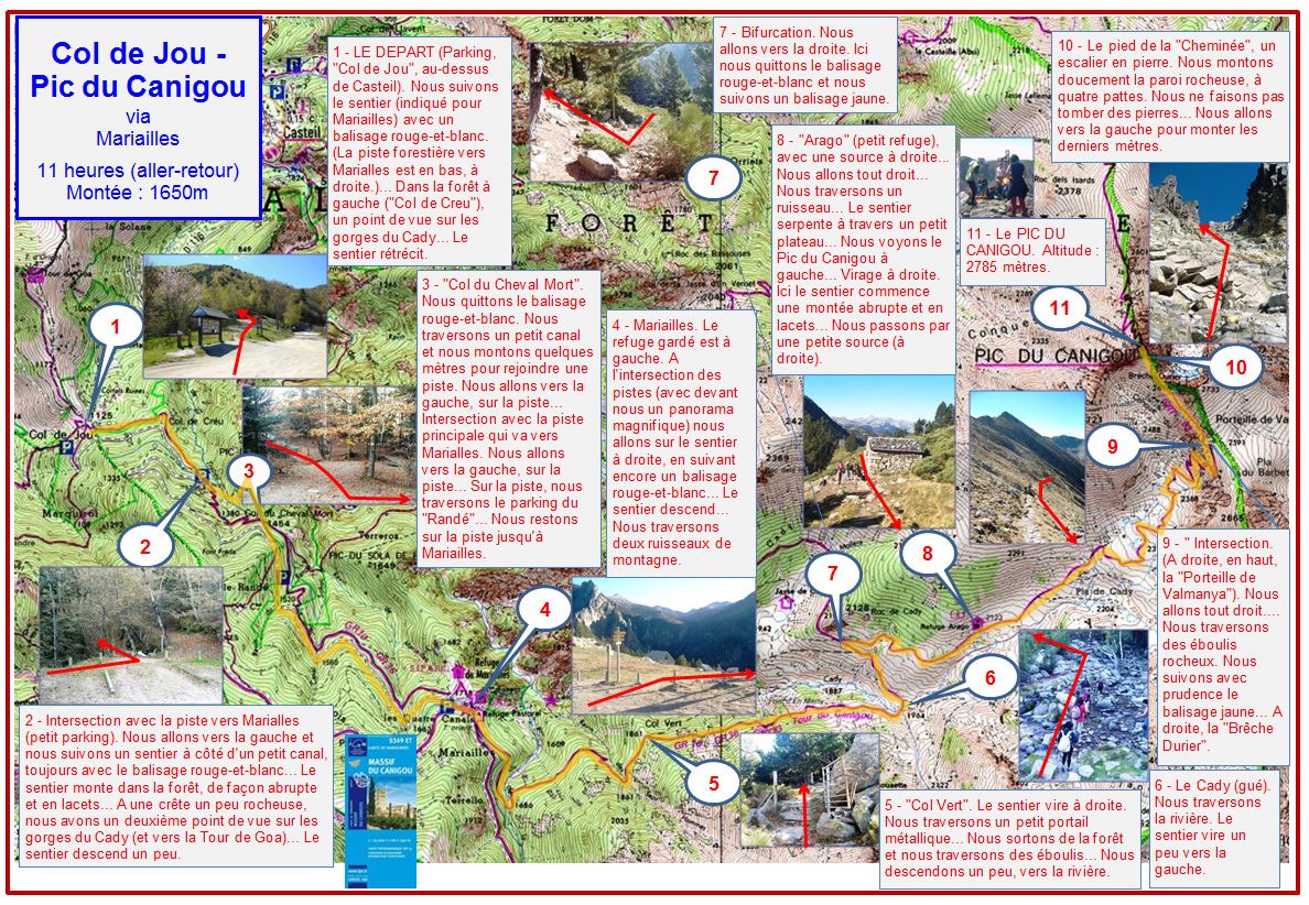 Canigou (Jou - Mariailles) (itinéraire) carte