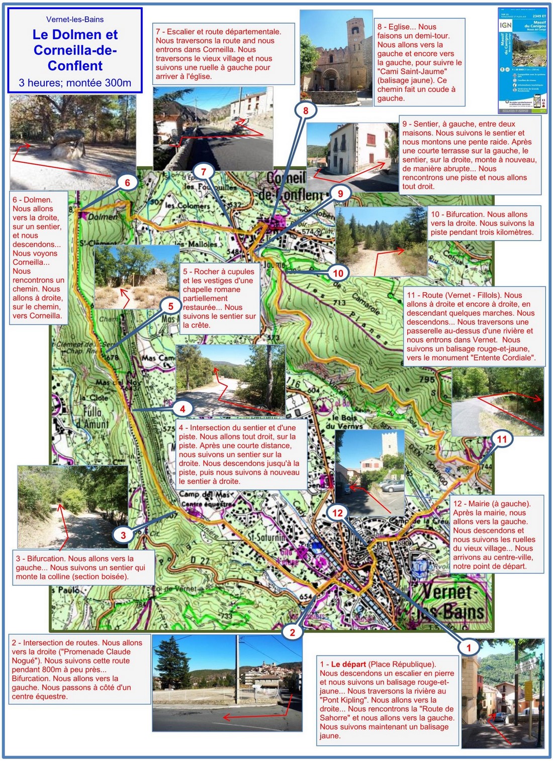 Le dolmen (itinéraire) carte