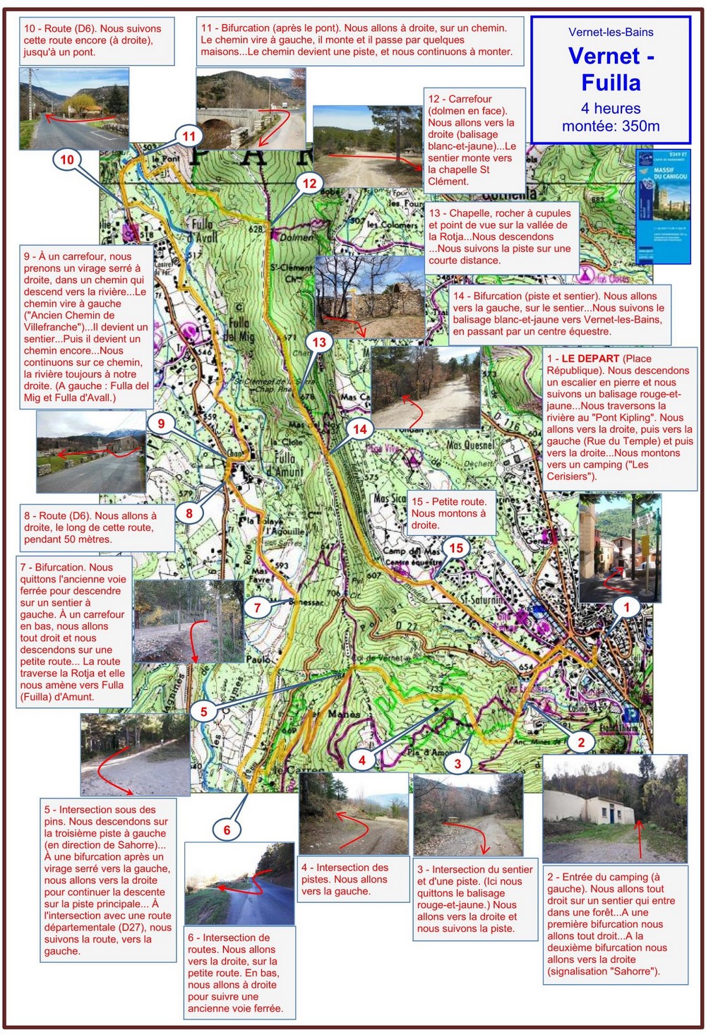 Vernet - Fuilla (itinéraire) carte