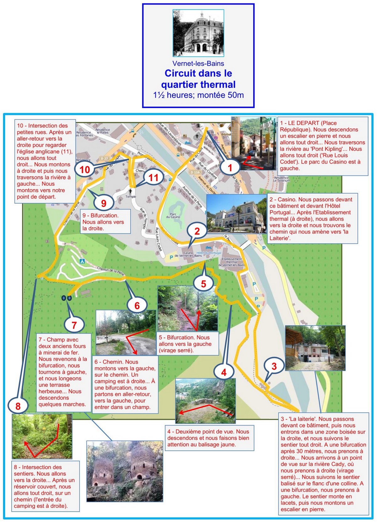 Le Quartier Thermal (itinéraire) carte