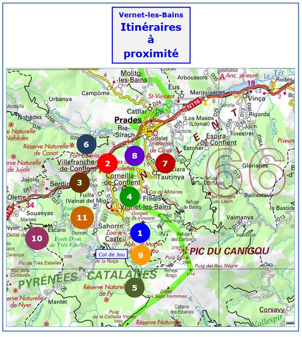 carte d'itinéraires